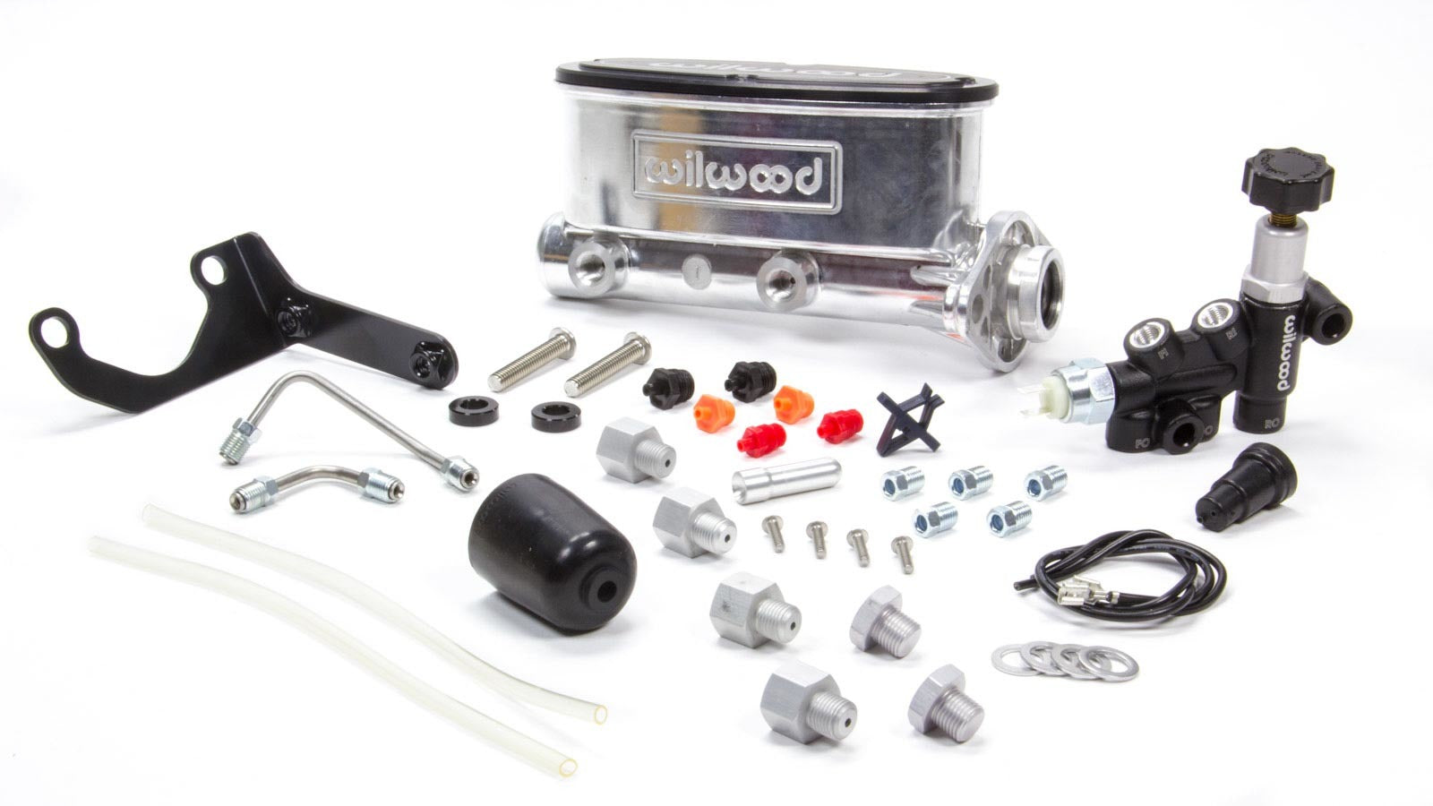 Wilwood Alum Tandem Master Cylinder Kit with Bracket and Proportioning Valve 1 Inch Bore
