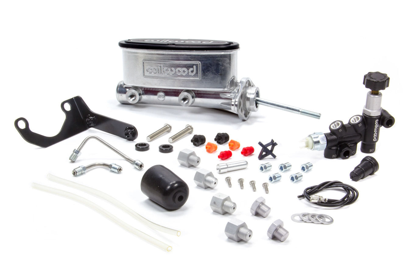 Wilwood Alum Tandem Master Cylinder Kit with Bracket and Proportioning Valve 15/16 Inch Bore