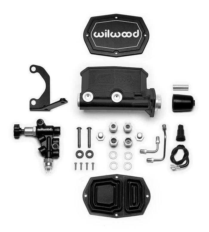 Wilwood Master Cylinder Tandem with Proportioning Valve 1 Inch Bore 1.100 Inch Stroke Aluminum Black Anodized WIL261-14963-BK
