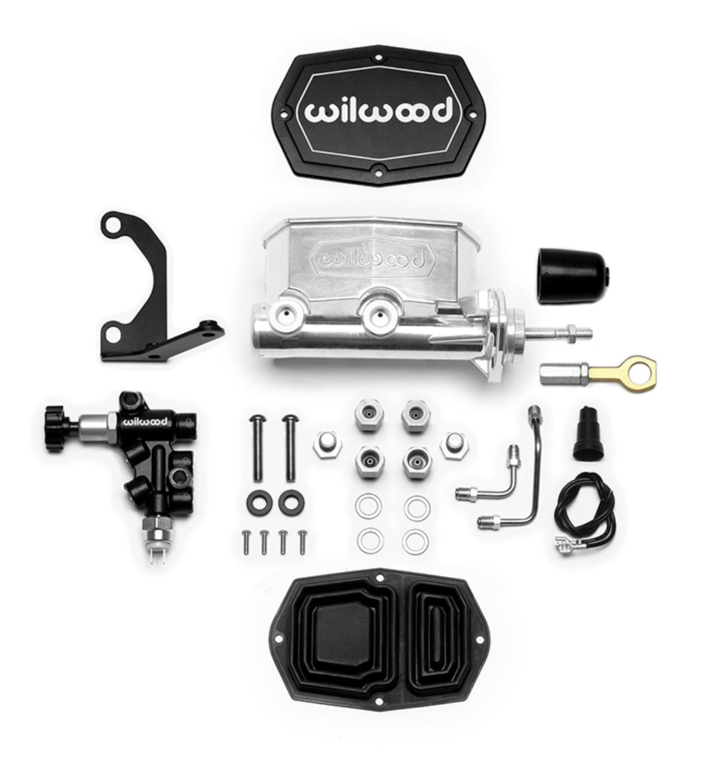 Wilwood Master Cylinder 261-15522-P with Integral Reservoir and Proportioning Valve for Mustang, 7/8 Inch Bore