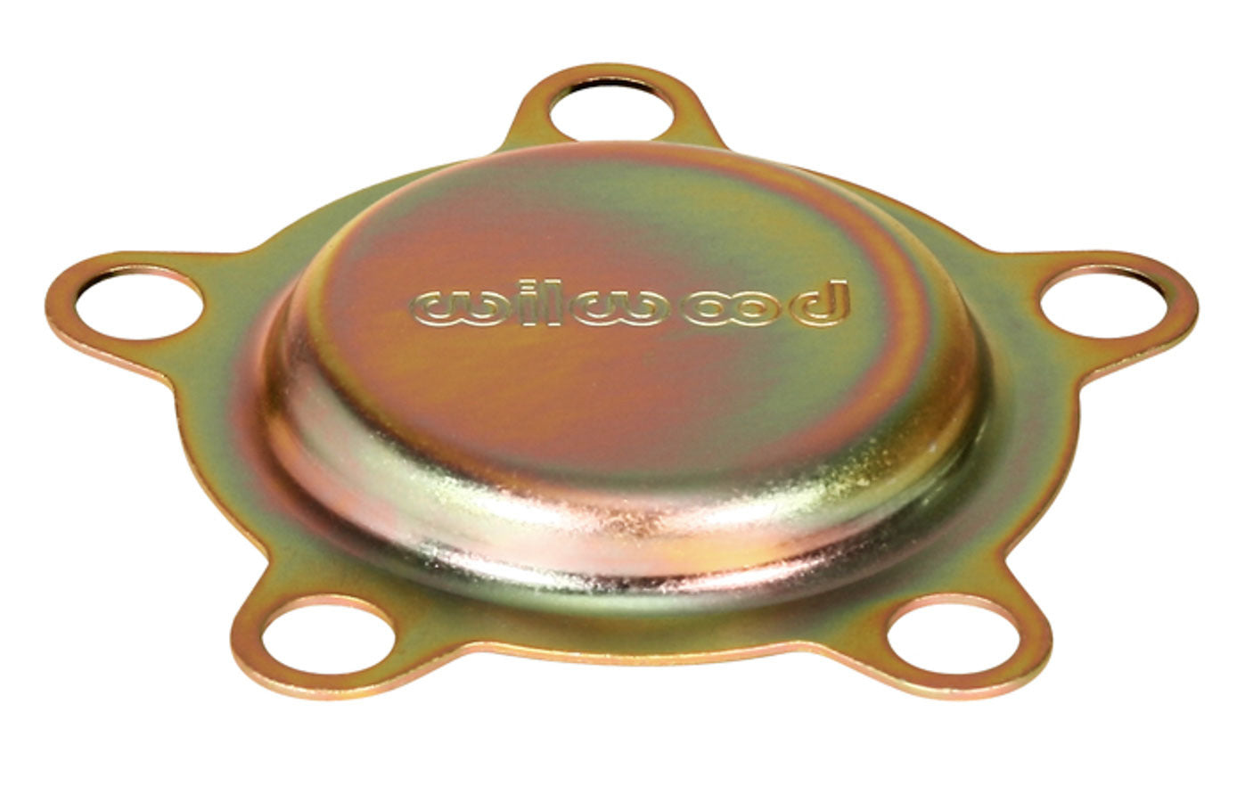 Wilwood 270-9498 Wheel Hub Dust Cap for 5 x 3.98 Inch Bolt Pattern with Wilwood Logo in Steel and Cadmium Finish