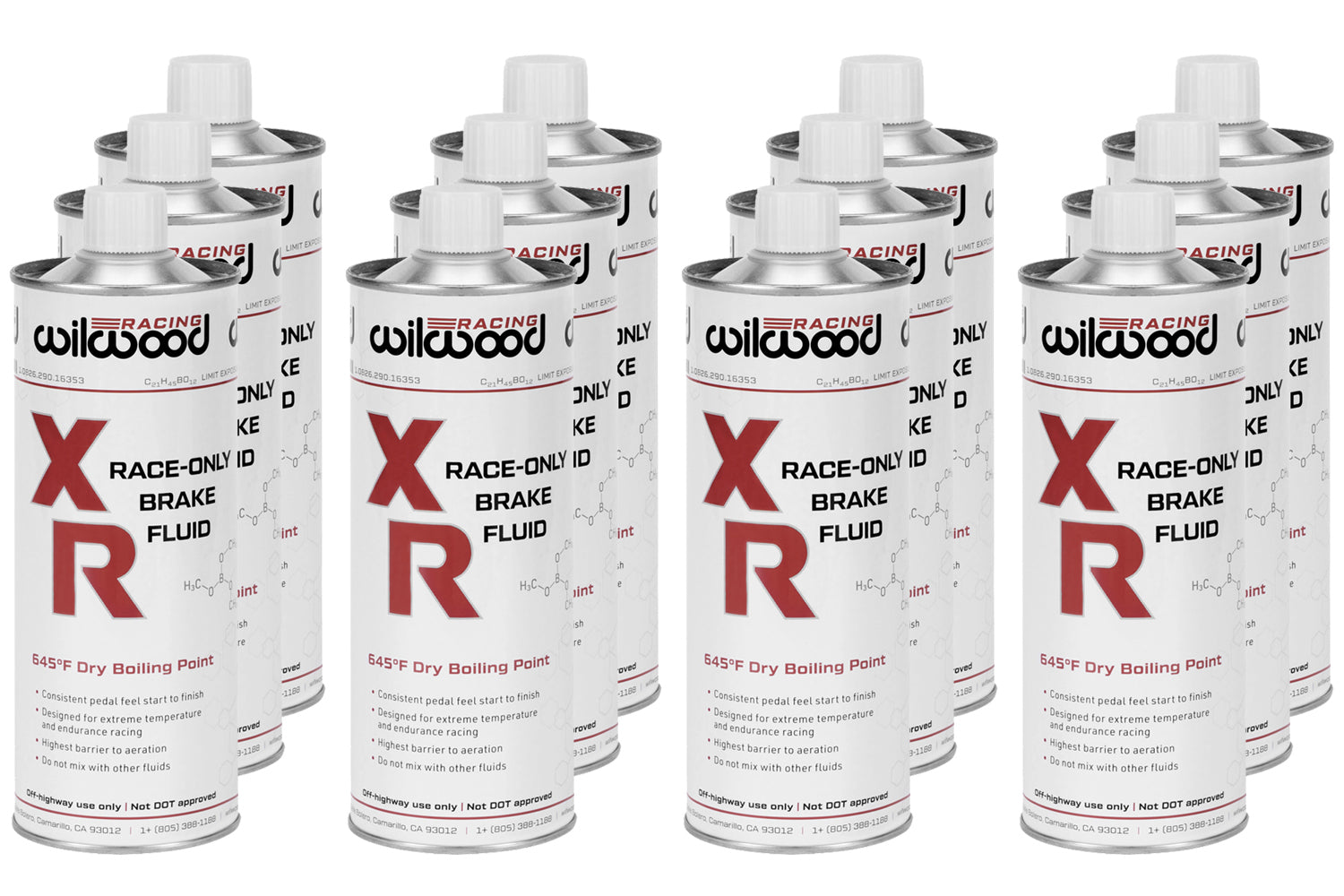 Wilwood 290-16355 XR Racing Glycol Brake Fluid 16.9 oz Can Set of 12