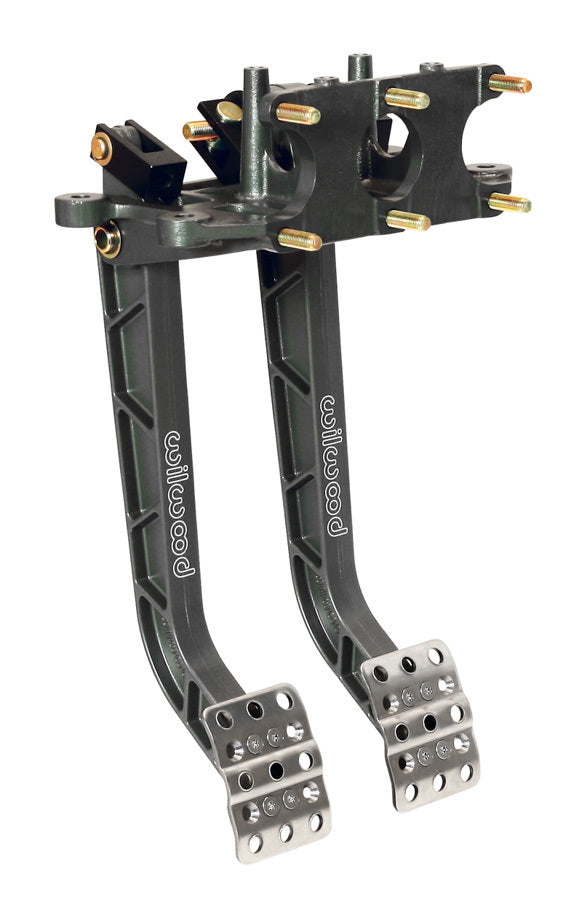 Wilwood Dual Pedal Assembly Reverse Mount Adjustable Pedals 11.89 Inches Aluminum Black