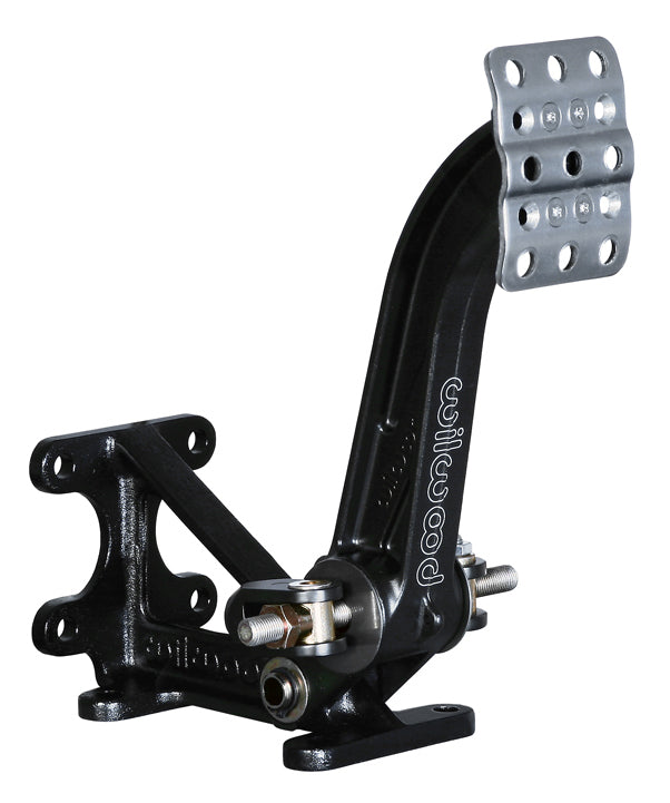 Wilwood Brake Pedal Floor Mount Dual Master Cyl. 6 to 1 Ratio, 9.6 Inch Pedal Length, Aluminum, Black Finish