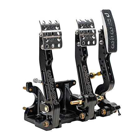 Wilwood Triple Pedal Assembly with Linkage for Floor Mount, Aluminum, Black Finish