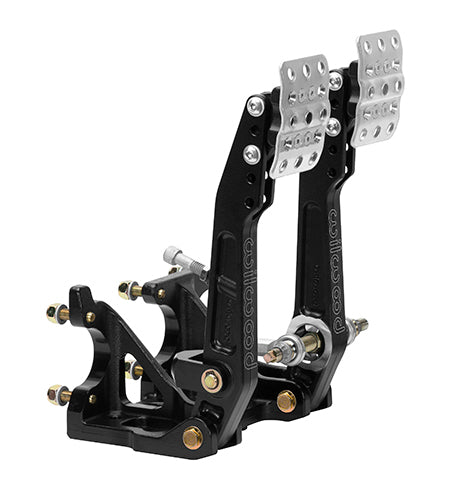 Wilwood 340-16607 Dual Pedal Assembly with Tru-Bar for Brake and Clutch, Aluminum, Black Finish, Forward Floor Mount, 4.75-5.75 to 1 Ratio, 9.16-10.39 Inches Long