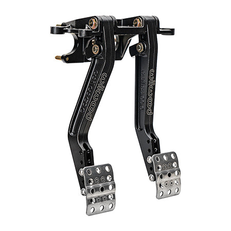 Wilwood Dual Pedal Assembly with Forward Firewall Mount for Brake and Clutch, Aluminum, Black Finish, 5.5-6.25 to 1 Ratio, Universal Fit