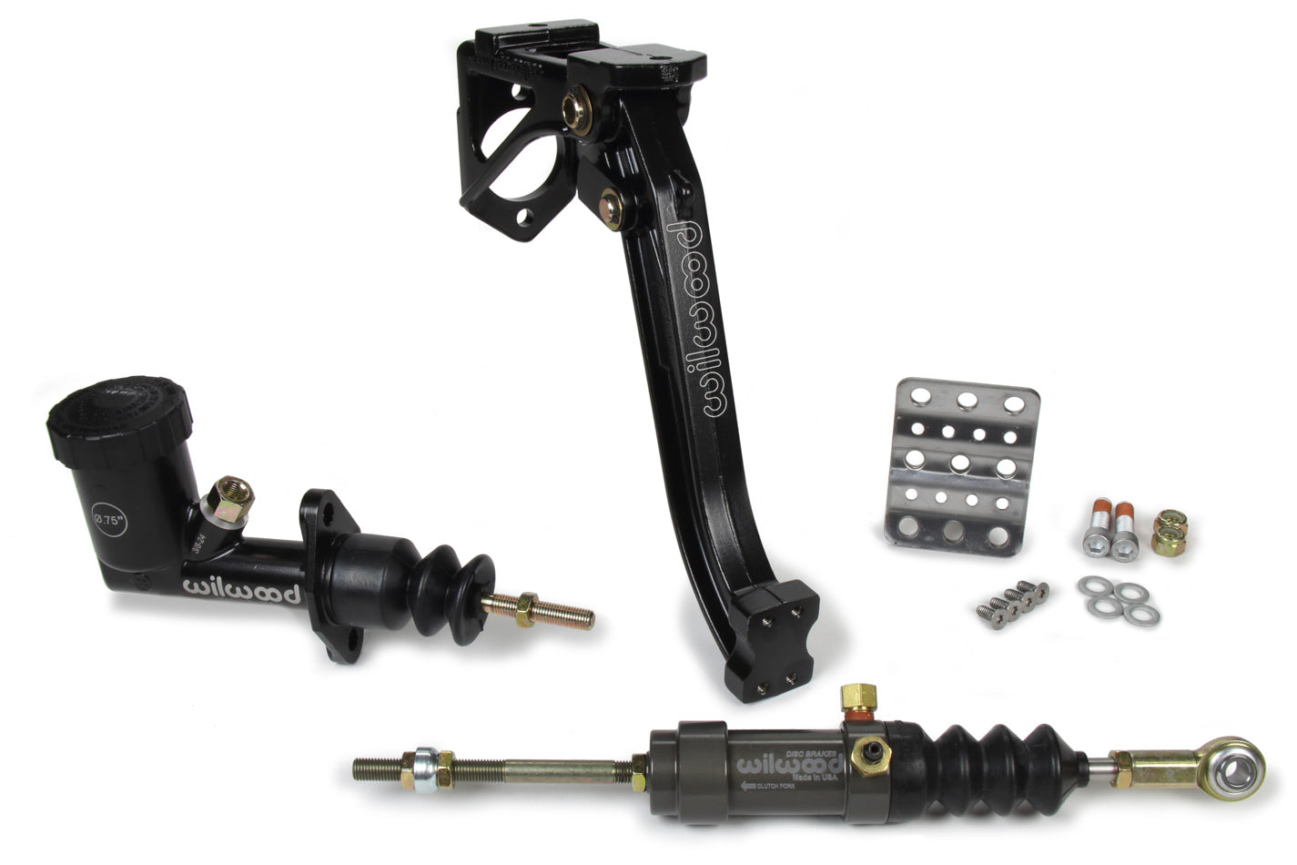 Wilwood 341-15169 Clutch Pedal Assembly with 6 to 1 Ratio, 9.63 Inch Length, Aluminum, Black Finish, Floor Mount Kit with 3/4 Inch Master Cylinder
