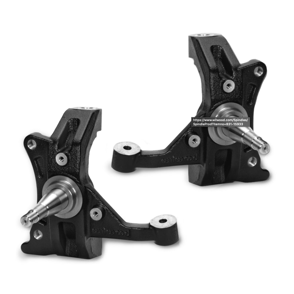 Wilwood Spindle Kit 831-15933 for GM C1500, 2.5 Inch Drop, Iron, Black Powder Coat
