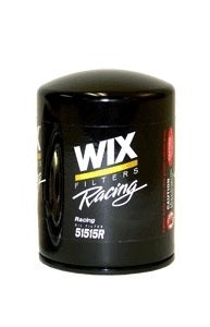 WIX Racing Filters 51515R Performance Oil Filter for Ford and Mopar, Canister, Screw-On, 5.17 Inches Tall, Steel Body, Black Paint Finish