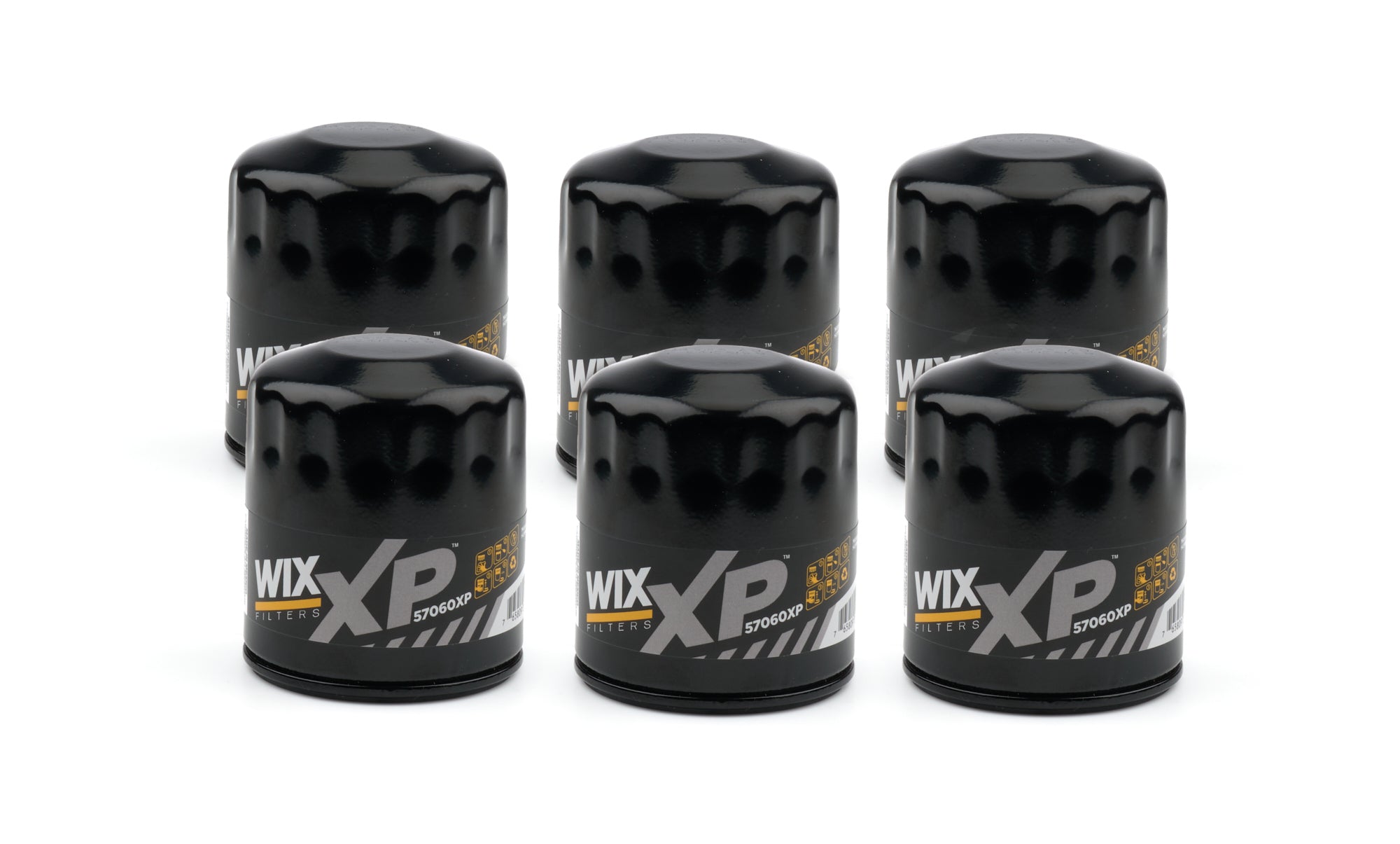WIX Racing Filters 57060XP Oil Canister Filter, Screw-On, 3.45 Inch Tall, Steel, Black Finish, Set of 6