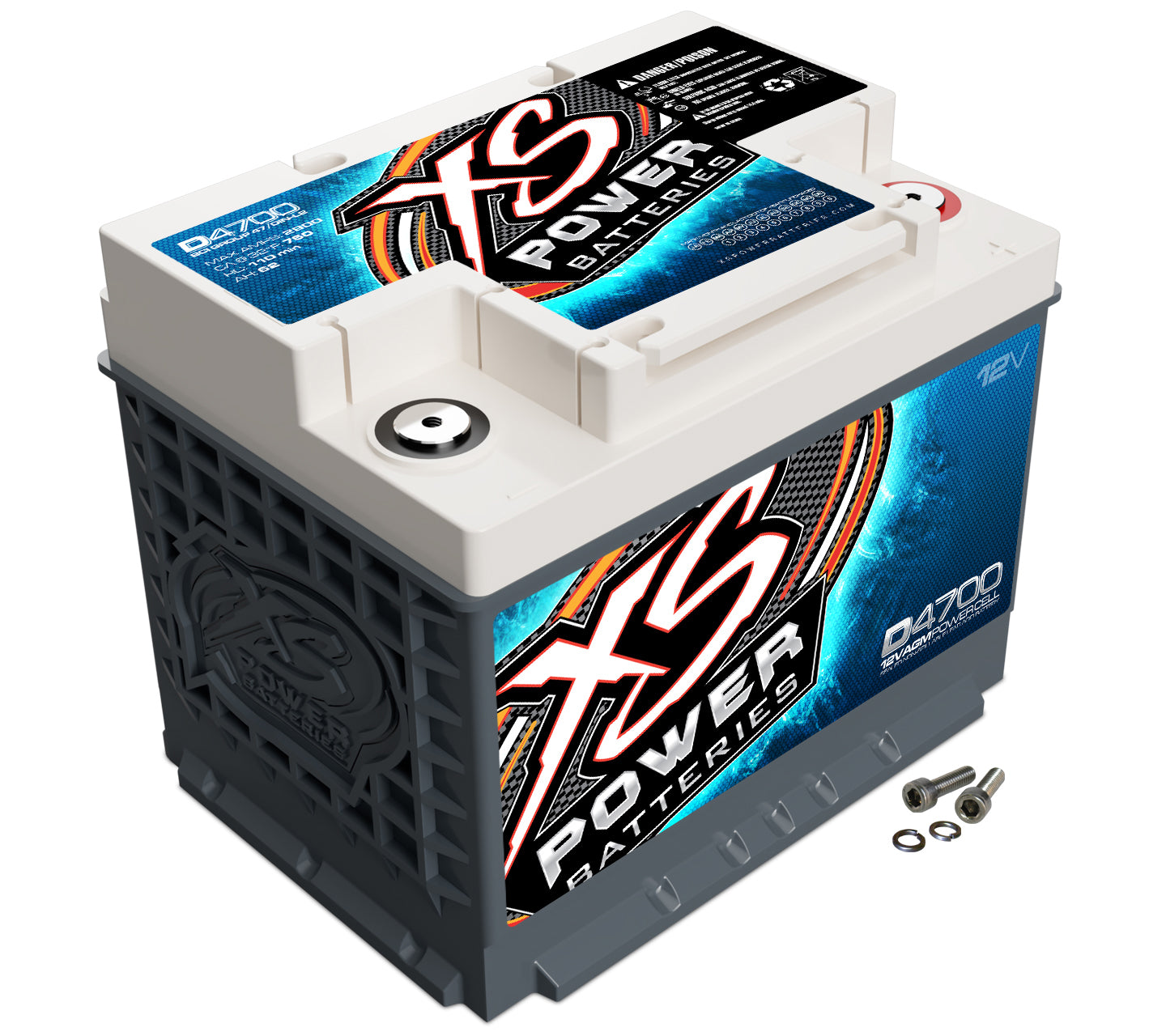 XS Power Battery D4700 12V BCI Group 47 AGM Battery with 760 Cranking Amps and Threaded Terminals