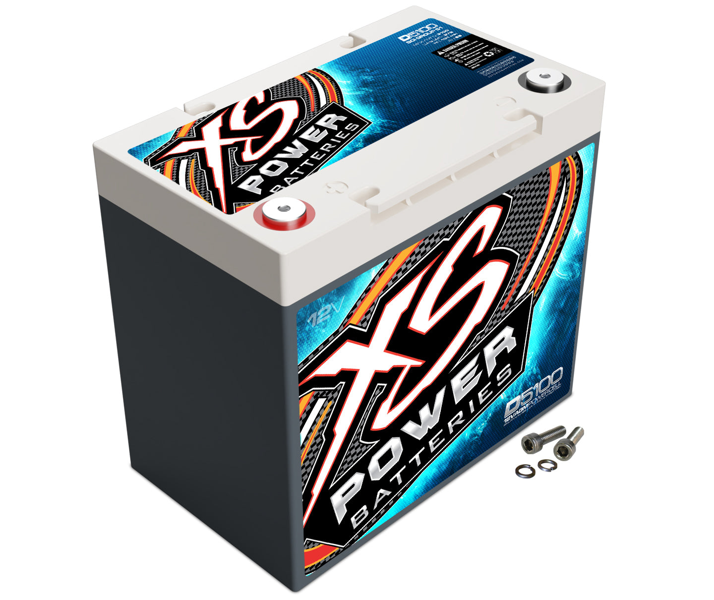 XS Power D5100 AGM Battery 12 Volt 872 Cold Cranking Amps with Top Post Screw-In Terminals
