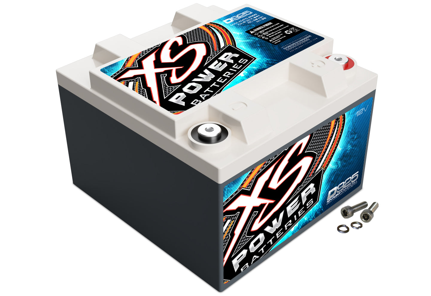 XS Power D925 AGM Battery, 12 Volt, 641 Cranking Amps, Threaded Terminals, Top Terminals
