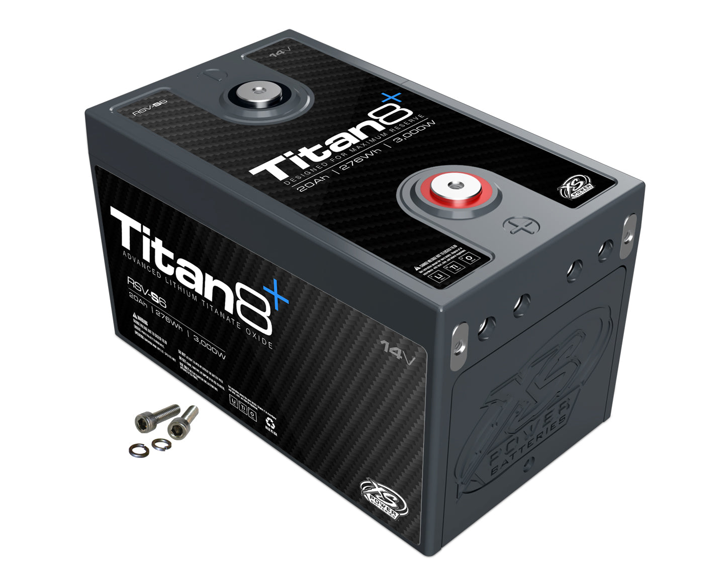 XS Power Battery RSV-S6 Titan8 Lithium Battery, 14 Volt, 500 Cranking Amps, Threaded Terminals
