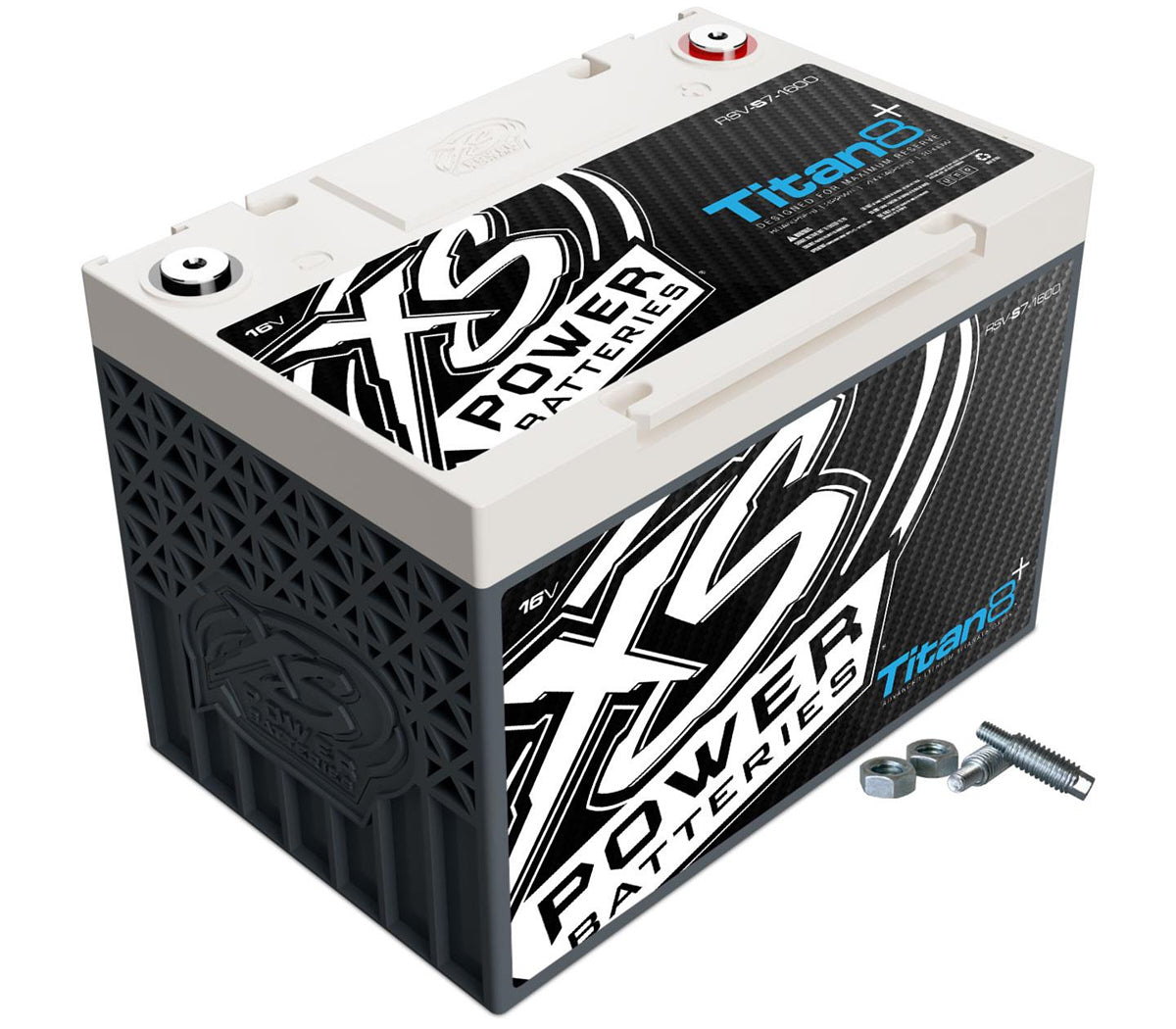 XS Power Battery RSV-S7-1600 Lithium Titan8 16-Volt Battery with 500 Cranking Amps and Top Post Screw-In Terminals