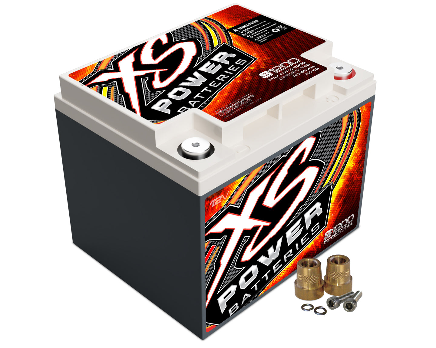 XS Power Battery S1200 AGM Series 12V 725 Cold Cranking Amps Top Terminal