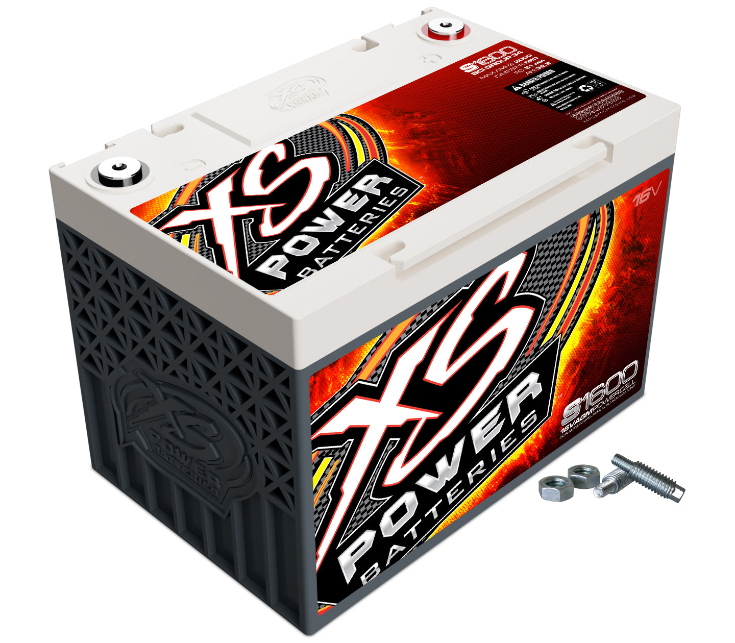 XS Power Battery S1600 AGM Battery 16V 2 Post Lightweight with Threaded Terminals
