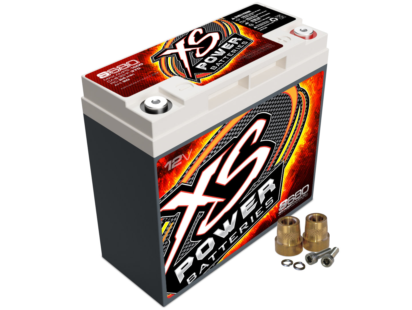 XS Power Battery S680 AGM 12V 340 Cranking Amps Top Terminal