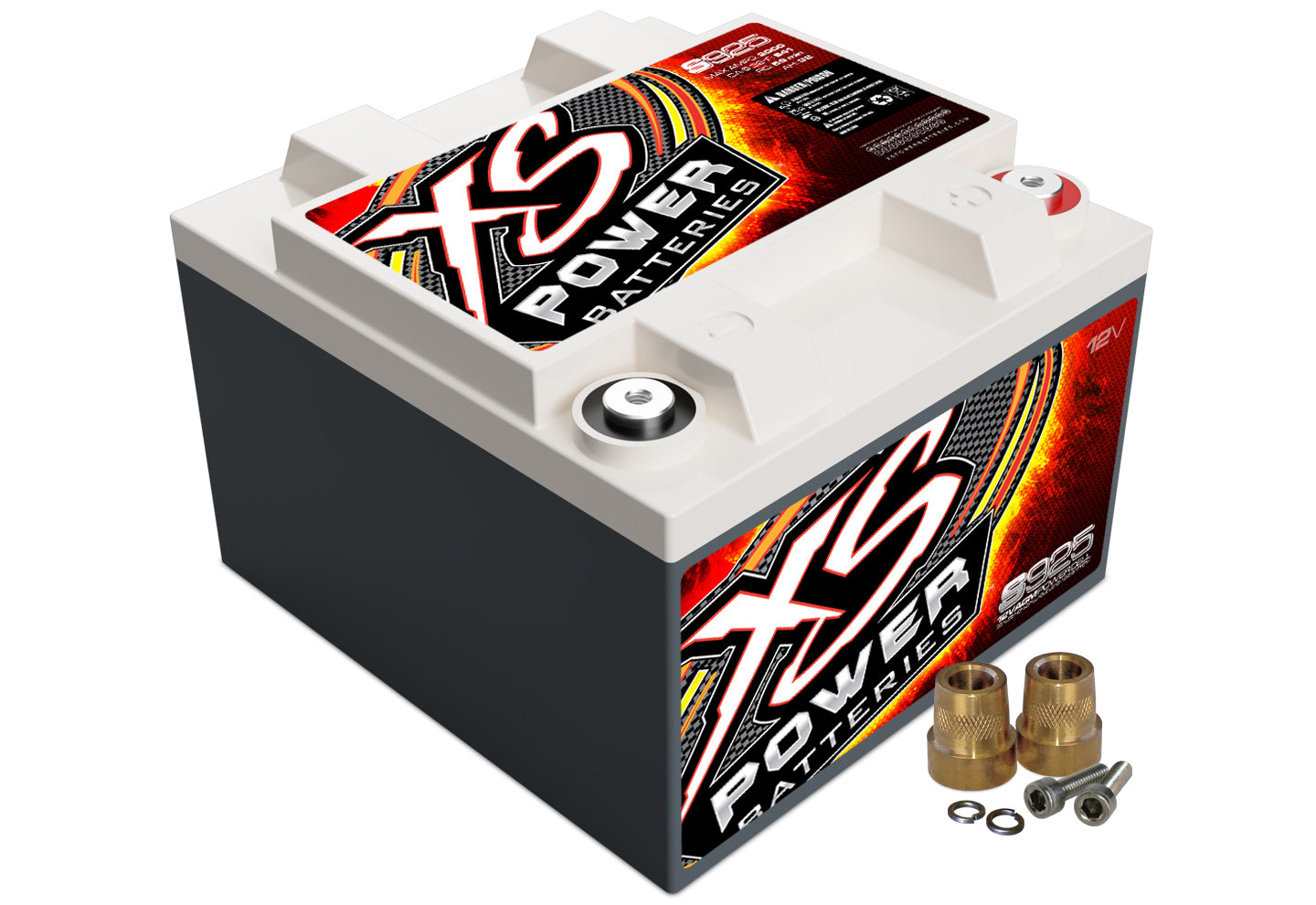 XS Power Battery S925 AGM 12V 550 Cold Cranking Amps with Threaded Top Terminals
