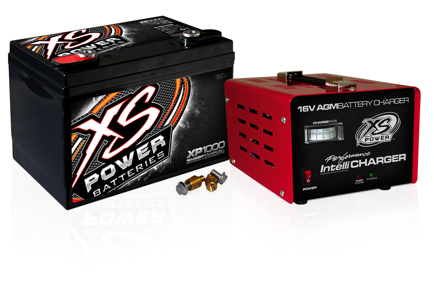 XS Power Battery XP1000CK2 AGM Battery 16V with 675 Cranking Amps and Threaded Top Terminals