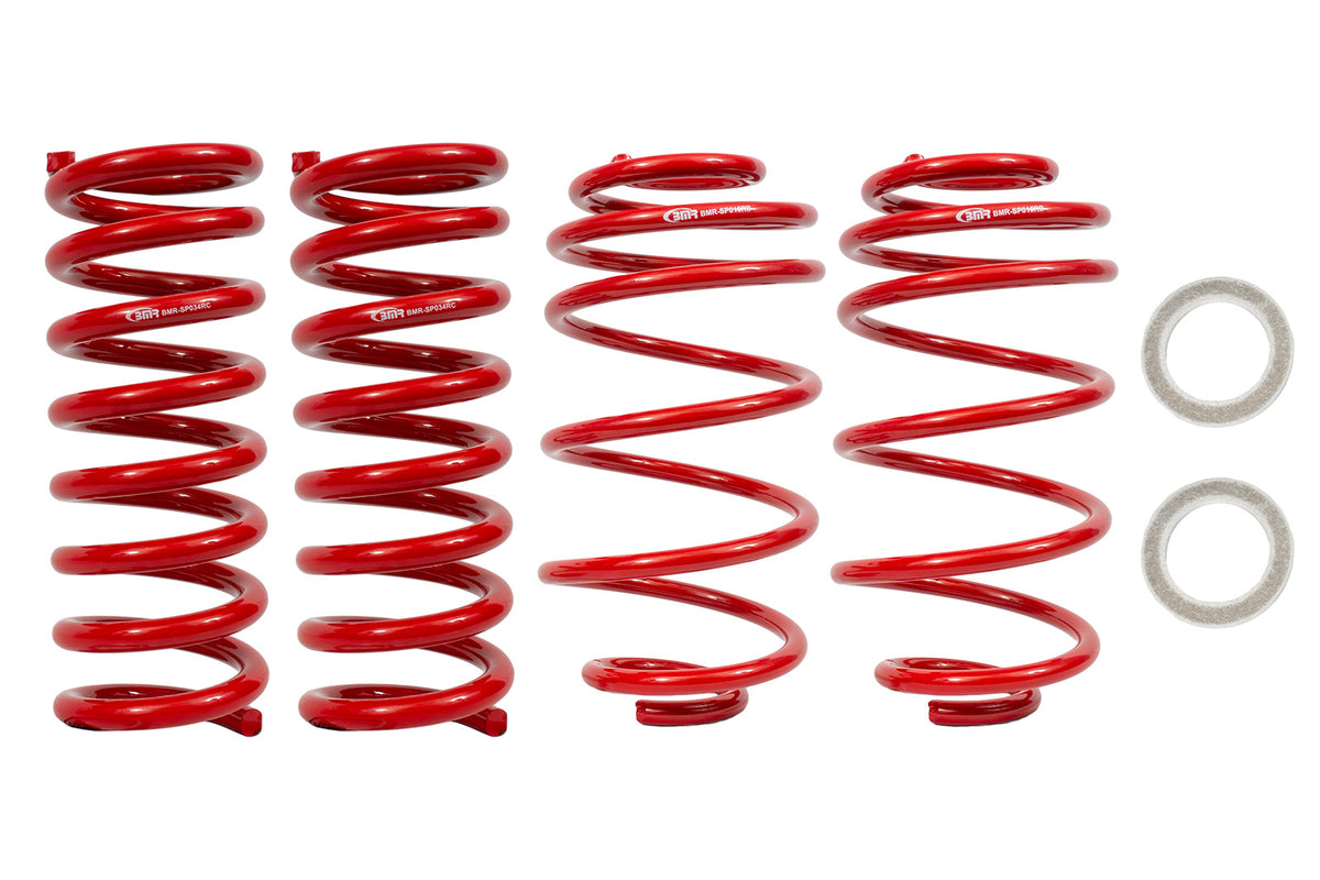 BMR Suspension SP031R A-Body Lowering Spring Kit for 1967-1972 Chevrolet Models, 2 Inch Drop, Steel, Red Powder Coat